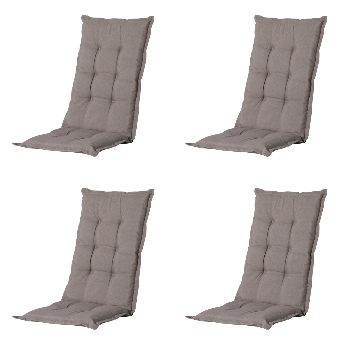 Madison -  Tuinstoelkussen Hoge Rug Panama taupe - Ca. 123x50 cm - Set van 4