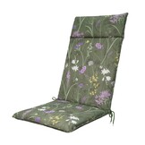 Madison -  Tuinstoelkussen Hoge Rug Donna green canvas eco+ - Ca. 120x50 cm - Set van 4