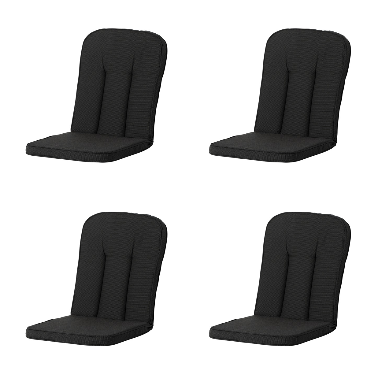 Madison -  Tuinkussen Carlo / Calvia Rib black - Ca. 100x48 cm - Set van 4