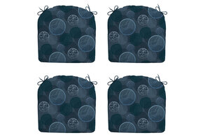 Madison -  Zitkussen Circle blue - Ca. 46x48 cm - Set van 4