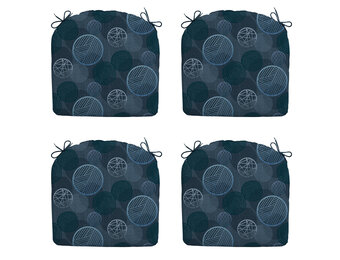 Madison -  Zitkussen Circle blue - Ca. 46x48 cm - Set van 4