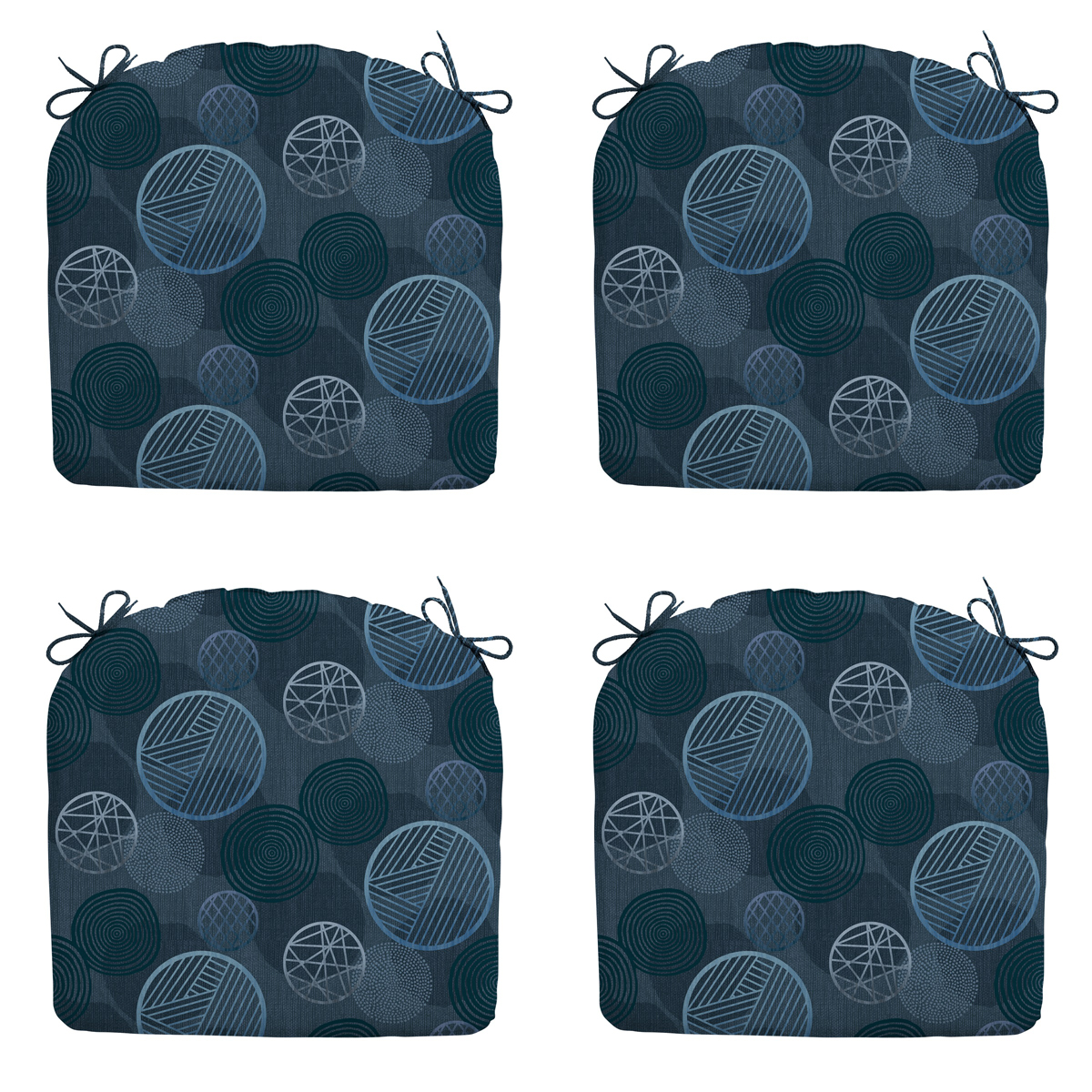 Madison -  Zitkussen Circle blue - Ca. 46x48 cm - Set van 4