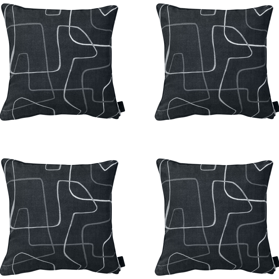 Madison -  Sierkussen Joah grey - Ca. 50x50 cm - Set van 4