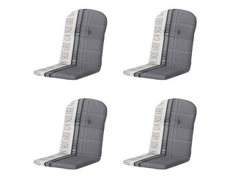 Madison -  Kuipstoelkussen Hoge Rug Madison garden grey - Ca. 96x45 cm - Set van 4