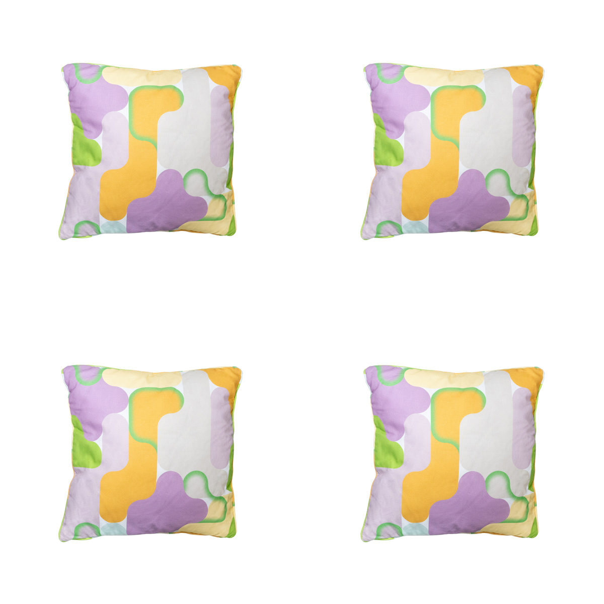 Madison -  Sierkussen Grafi lila - Ca. 50x50 cm - Set van 4