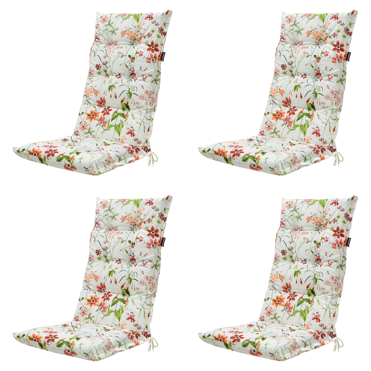 Madison -  Tuinstoelkussen Hoge Rug Milly natural - Ca. 123x50 cm - Set van 4