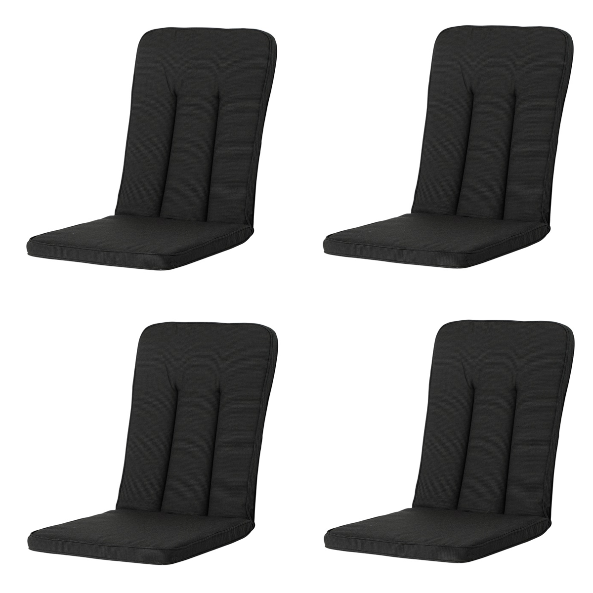 Madison -  Tuinkussen Exelsior/primero/Balero  Rib black - Ca. 110x48 cm - Set van 4