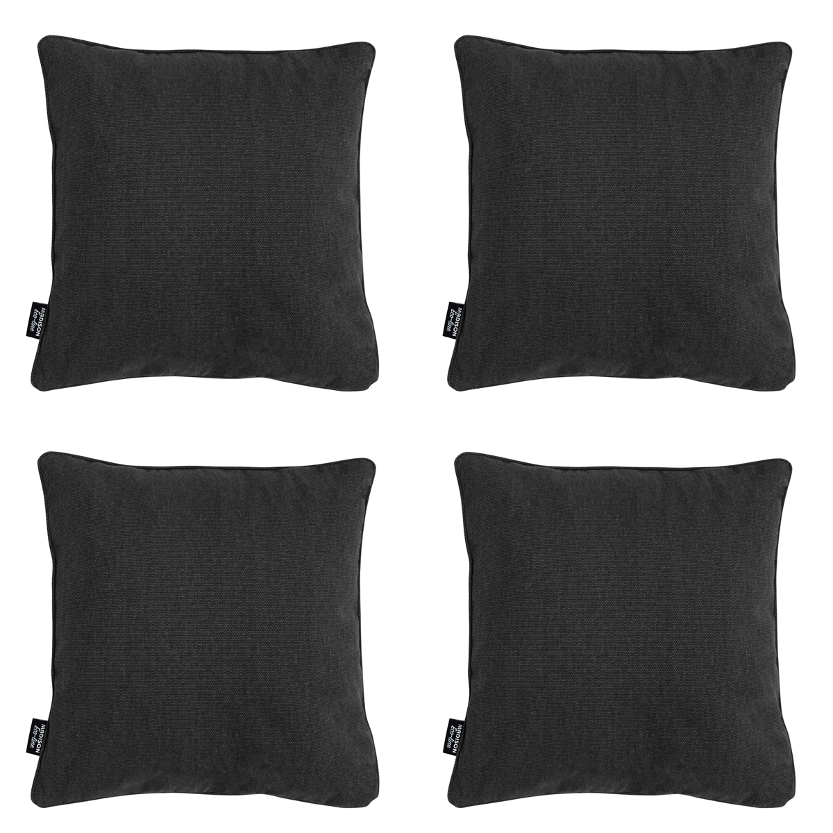 Madison -  Sierkussen Black canvas eco+ - Ca. 50x50 cm - Set van 4
