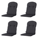 Madison -  Kuipstoelkussen Hoge Rug Basic black - Ca. 96x45 cm - Set van 4