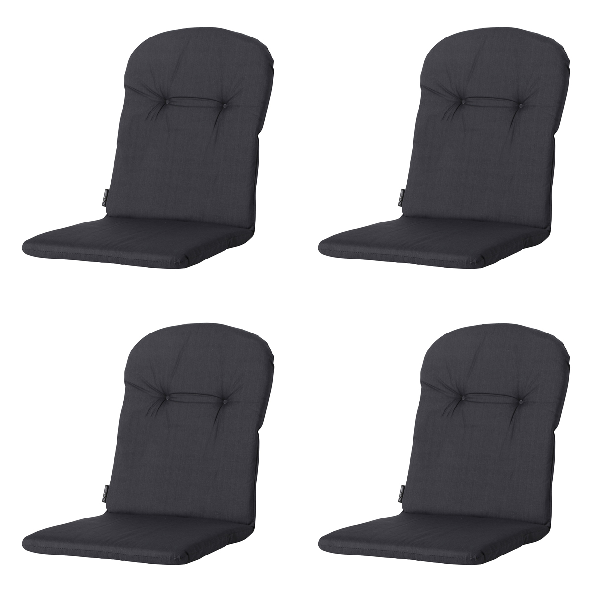 Madison -  Kuipstoelkussen Hoge Rug Basic black - Ca. 96x45 cm - Set van 4