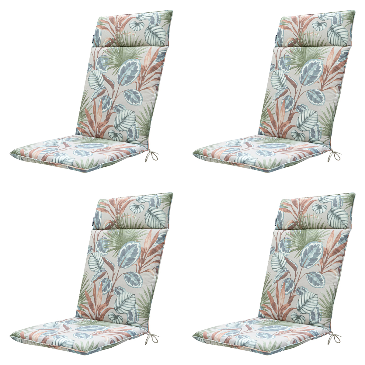 Madison -  Tuinstoelkussen Hoge Rug Cala natural - Ca. 120x50 cm - Set van 4