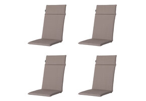 Madison -  Tuinstoelkussen Hoge Rug Panama taupe - Ca. 120x50 cm - Set van 4