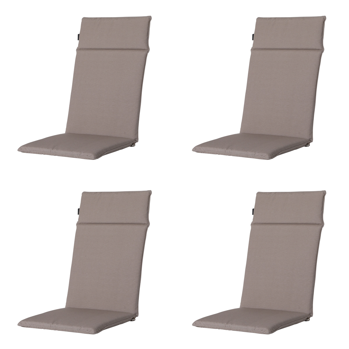 Madison -  Tuinstoelkussen Hoge Rug Panama taupe - Ca. 120x50 cm - Set van 4