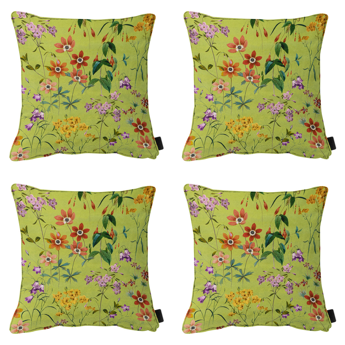 Madison -  Sierkussen Milly green - Ca. 50x50 cm - Set van 4