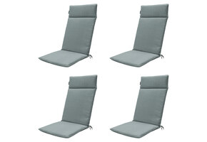 Madison -  Tuinstoelkussen Hoge Rug Silver canvas eco+ - Ca. 120x50 cm - Set van 4
