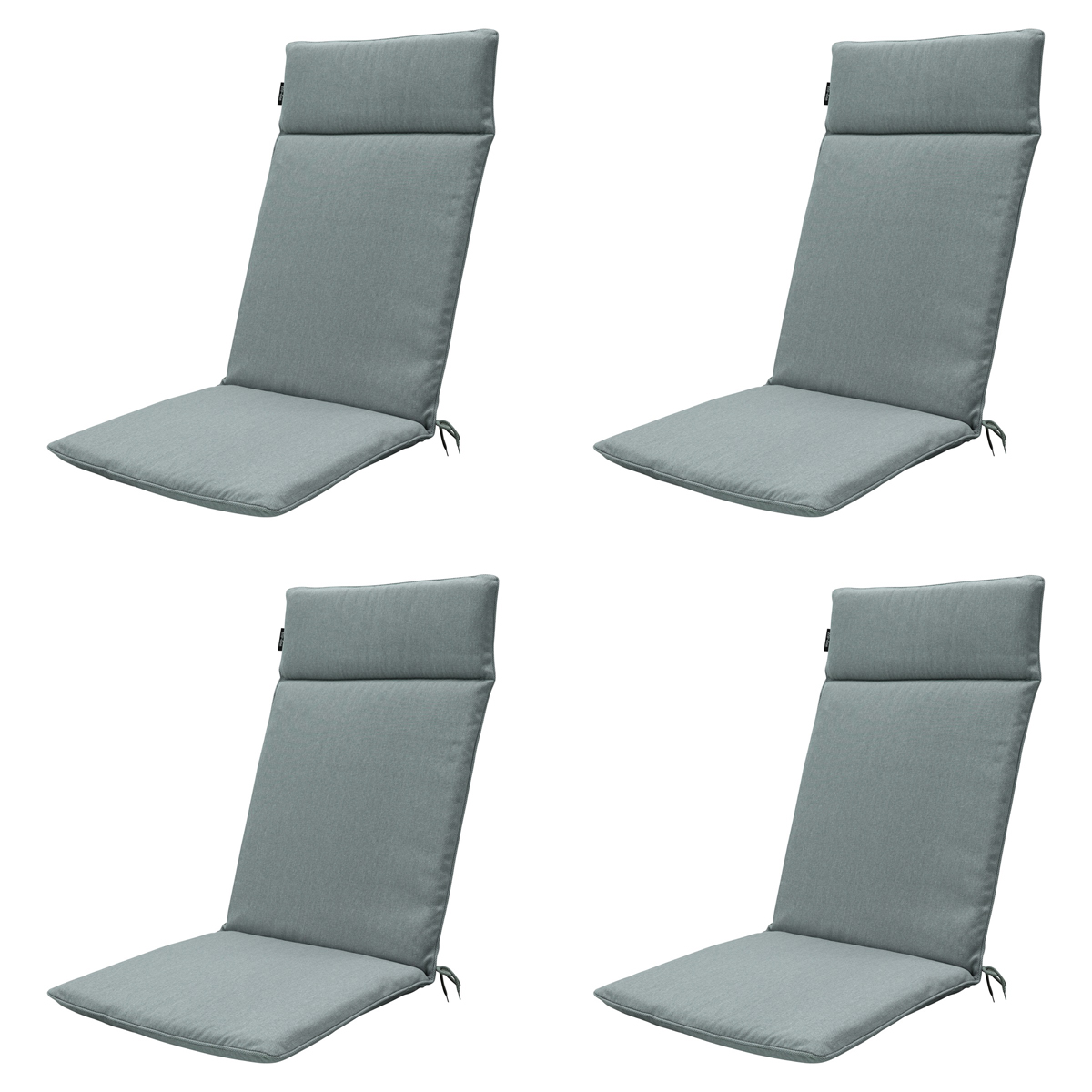 Madison -  Tuinstoelkussen Hoge Rug Silver canvas eco+ - Ca. 120x50 cm - Set van 4