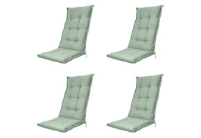 Madison -  Tuinstoelkussen Hoge Rug Napels kaki - Ca. 123x50 cm - Set van 4