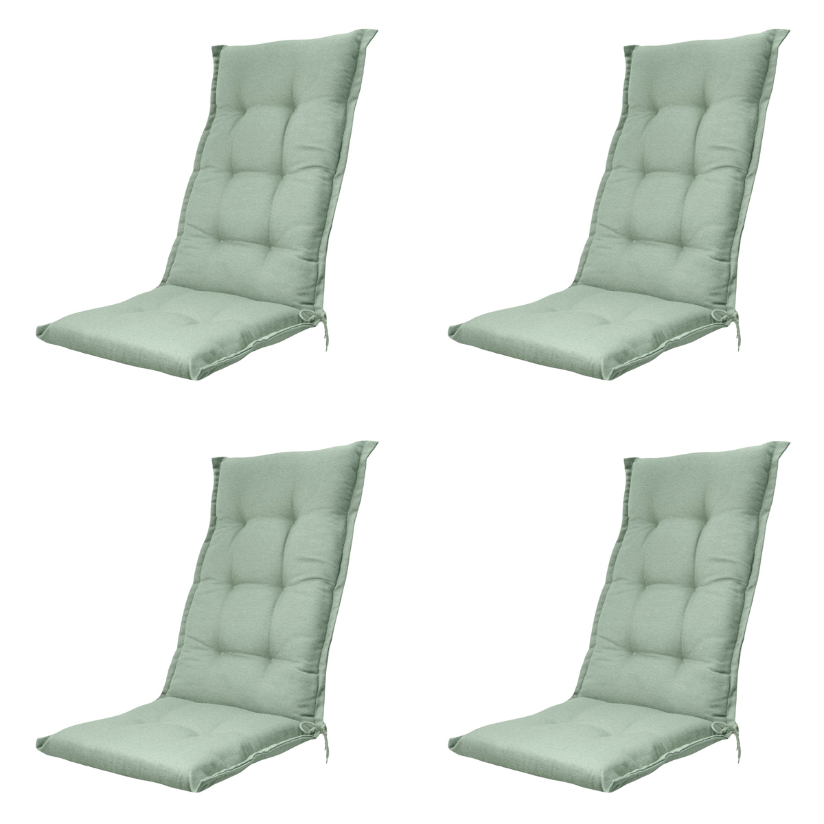 Madison -  Tuinstoelkussen Hoge Rug Napels kaki - Ca. 123x50 cm - Set van 4