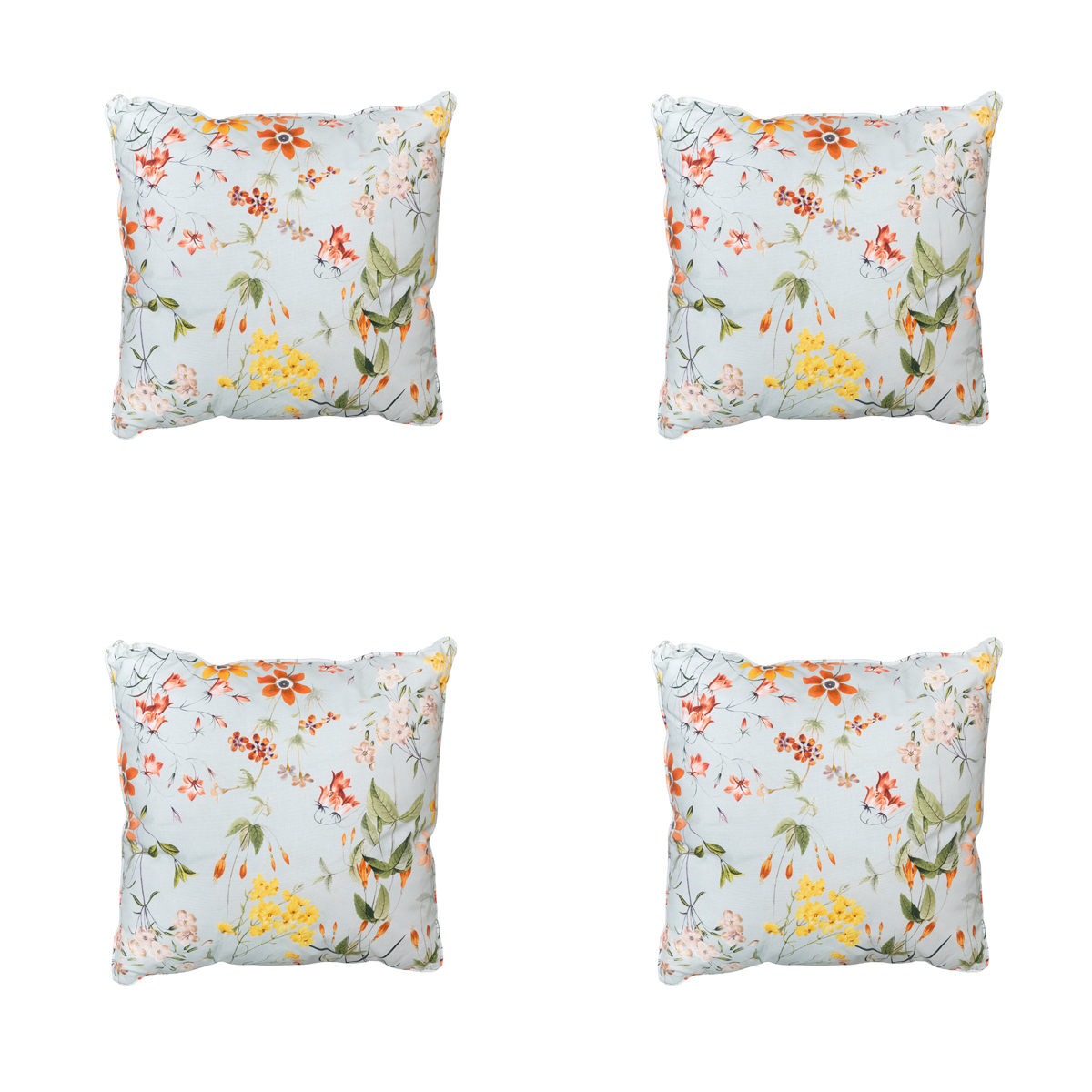 Madison -  Sierkussen Milly azure - Ca. 50x50 cm - Set van 4