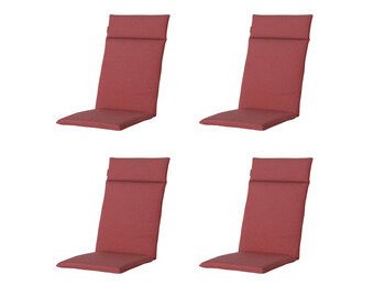 Madison -  Tuinstoelkussen Hoge Rug Manchester red - Ca. 120x50 cm - Set van 4