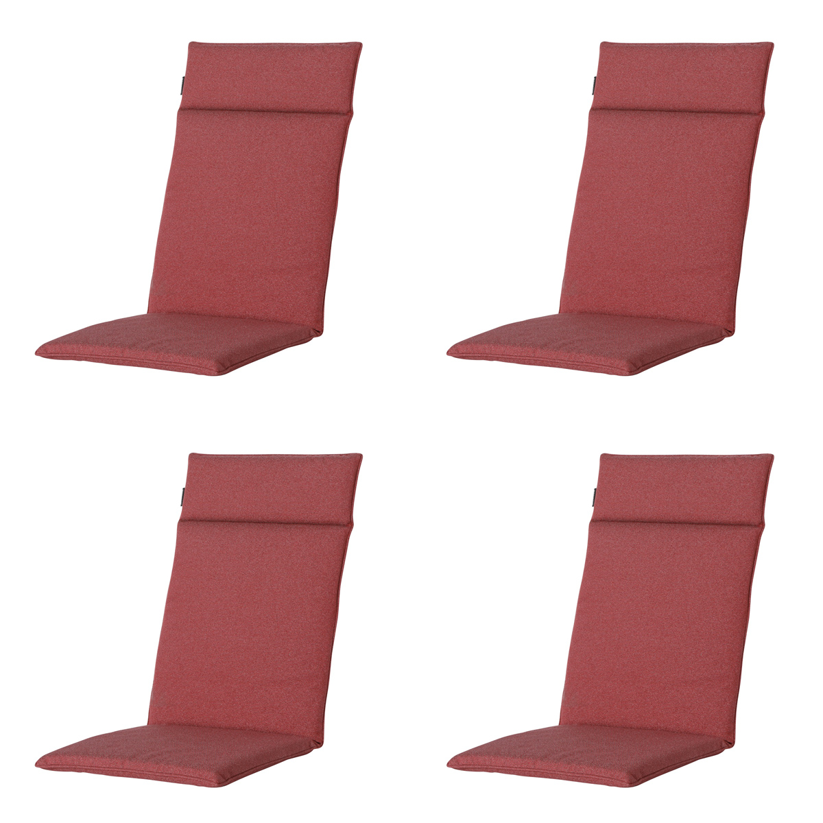 Madison -  Tuinstoelkussen Hoge Rug Manchester red - Ca. 120x50 cm - Set van 4