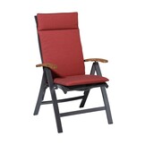 Madison -  Tuinstoelkussen Hoge Rug Manchester red - Ca. 120x50 cm - Set van 4