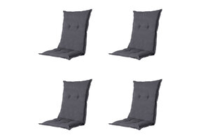 Madison -  Tuinstoelkussen Lage Rug Panama grey  - Ca. 105x50 cm - Set van 4