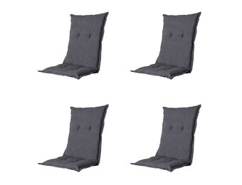 Madison -  Tuinstoelkussen Lage Rug Panama grey  - Ca. 105x50 cm - Set van 4