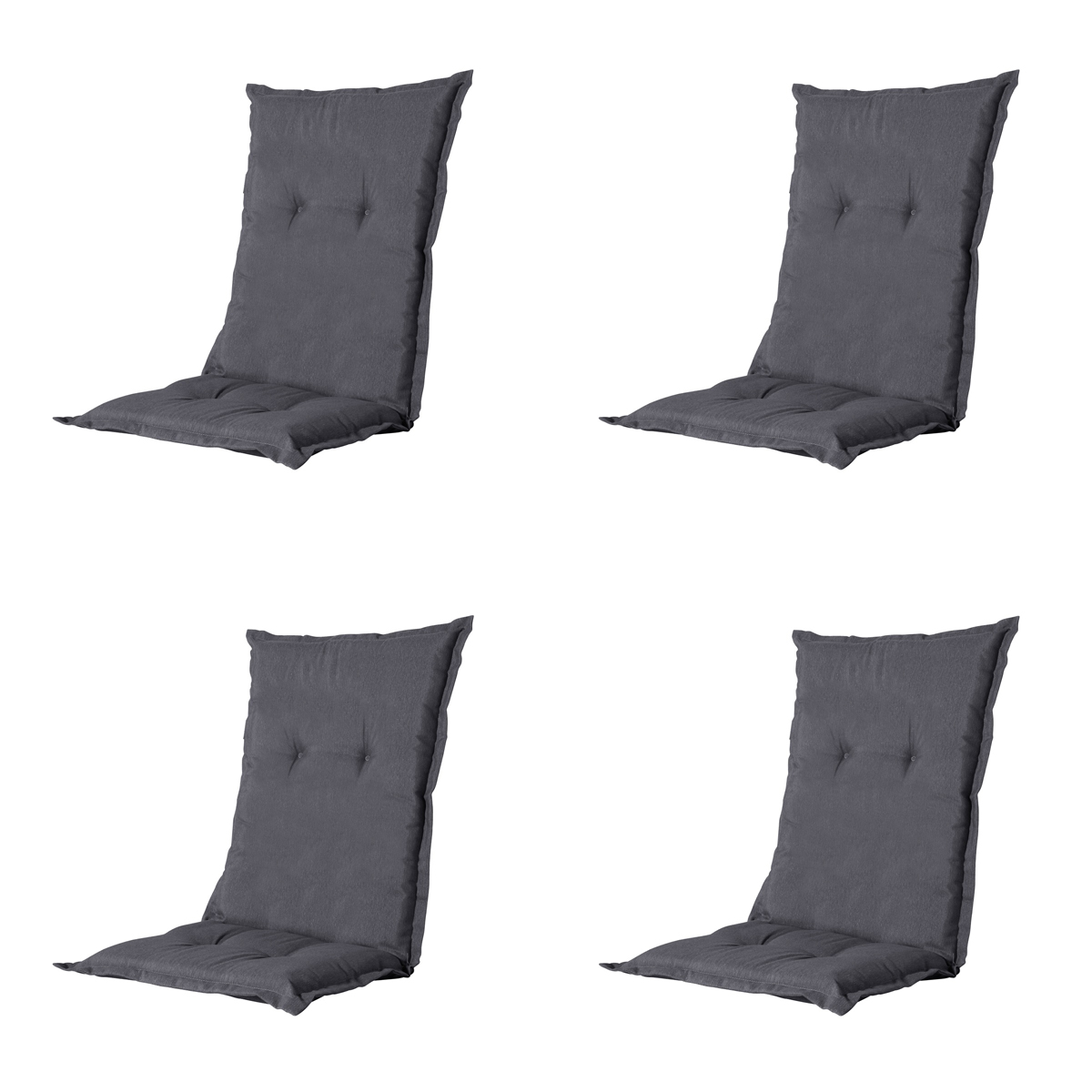 Madison - Tuinstoelkussen Lage Rug Panama grey - Ca. 105x50 cm - Set van 4