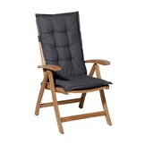 Madison -  Tuinstoelkussen Lage Rug Panama grey  - Ca. 105x50 cm - Set van 4
