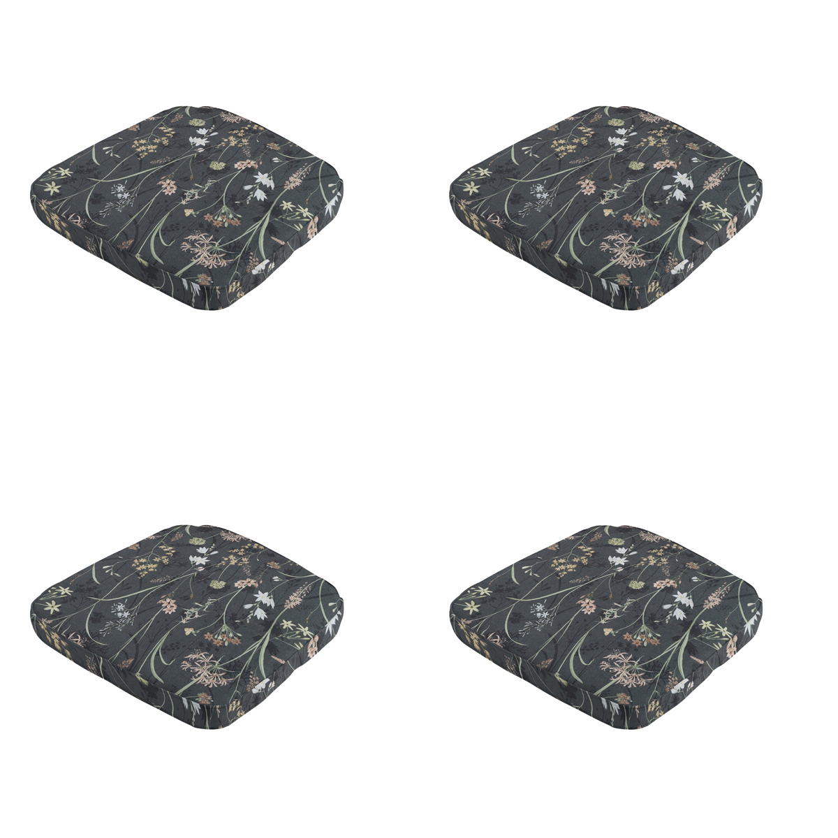 Madison -  Zitkussen Wicker Donna grey canvas eco+ - Ca. 48x48 cm - Set van 4