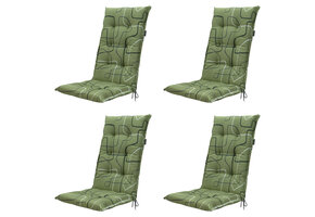 Madison -  Tuinstoelkussen Hoge Rug Joah sage - Ca. 123x50 cm - Set van 4