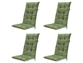 Madison -  Tuinstoelkussen Hoge Rug Joah sage - Ca. 123x50 cm - Set van 4
