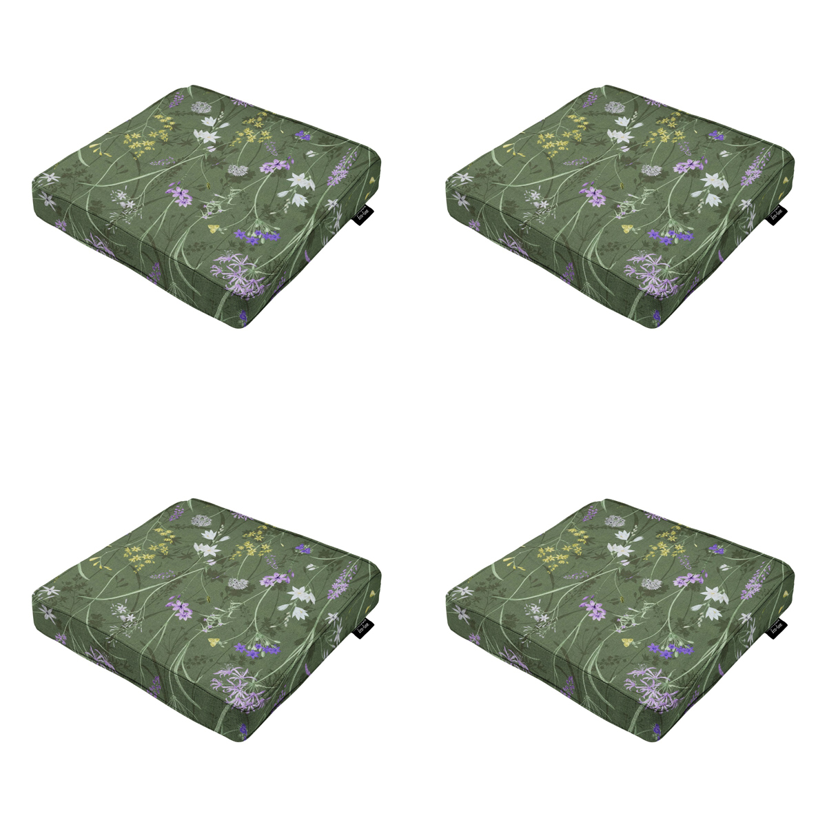 Madison -  Zitkussen Donna green canvas eco+ - Ca. 40x40 cm - Set van 4