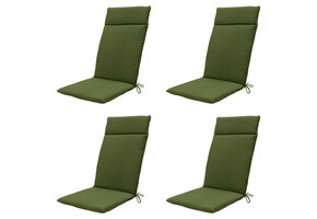 Madison -  Tuinstoelkussen Hoge Rug Moss green canvas eco+ - Ca. 120x50 cm - Set van 4