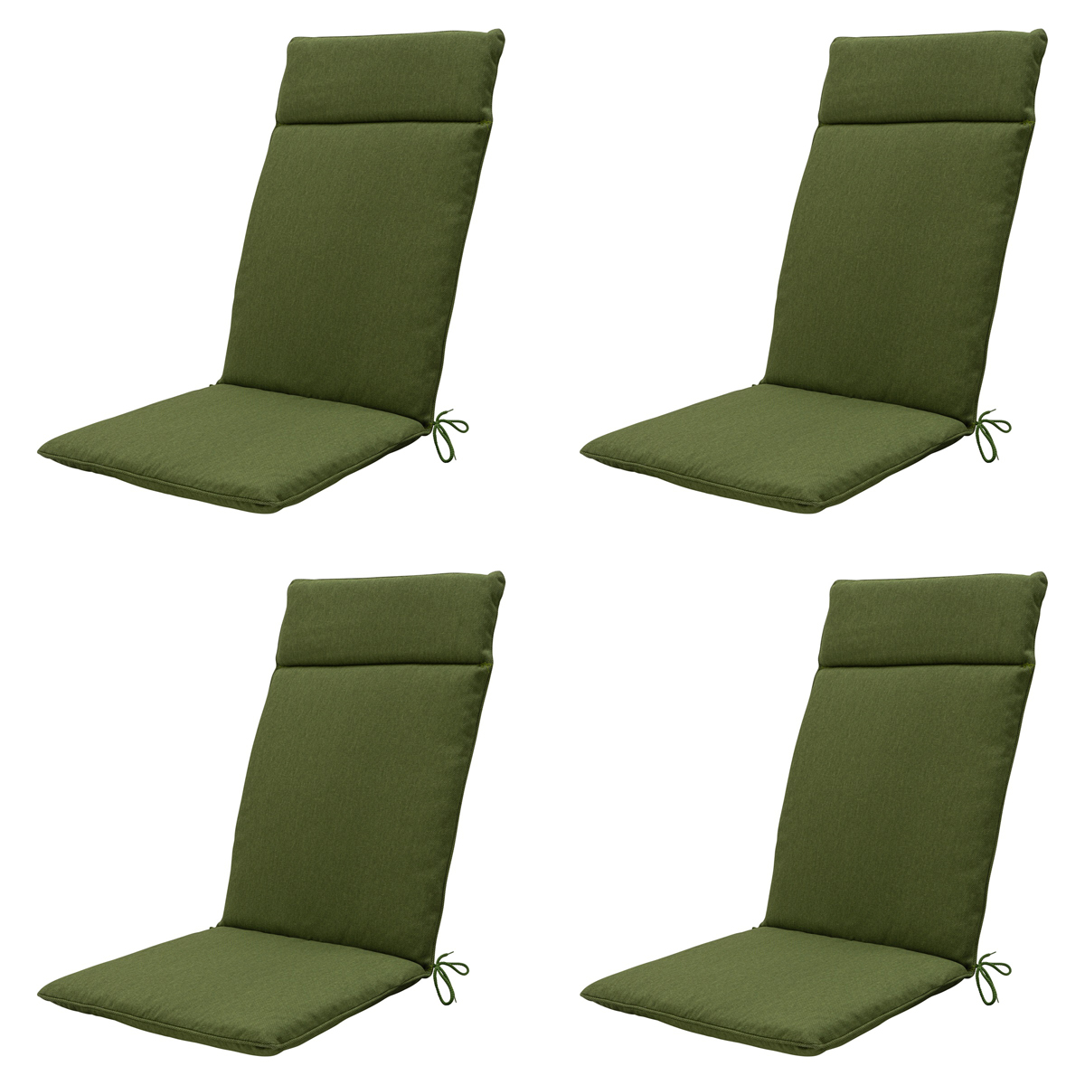 Madison -  Tuinstoelkussen Hoge Rug Moss green canvas eco+ - Ca. 120x50 cm - Set van 4