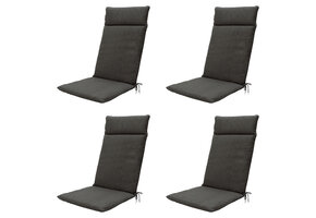 Madison -  Tuinstoelkussen Hoge Rug Dark grey canvas eco+ - Ca. 120x50 cm - Set van 4