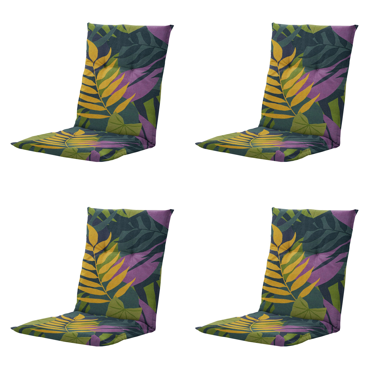 Madison - Tuinstoelkussen Lage Rug Iven green - Ca. 105x50 cm - Set van 4