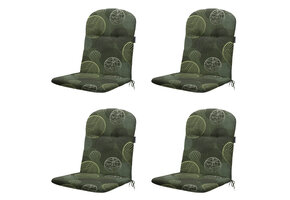 Madison -  Kuipstoelkussen Hoge Rug Circle green - Ca. 96x45 cm - Set van 4