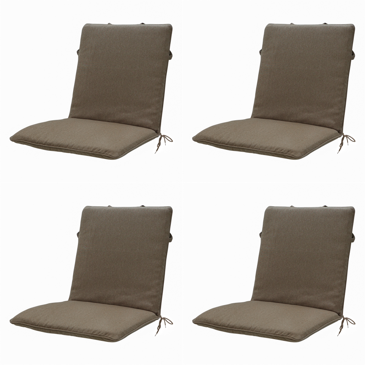 Madison -  Stapelstoelkussen Taupe canvas eco+ - Ca. 97x49 cm - Set van 4