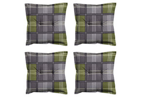 Madison -  Zitkussen Patchy olive - Ca. 50x50 cm - Set van 4
