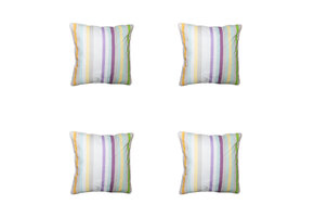 Madison -  Sierkussen Righe purple - Ca. 50x50 cm - Set van 4