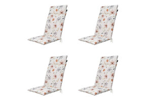 Madison -  Tuinstoelkussen Hoge Rug Florina natural - Ca. 120x50 cm - Set van 4