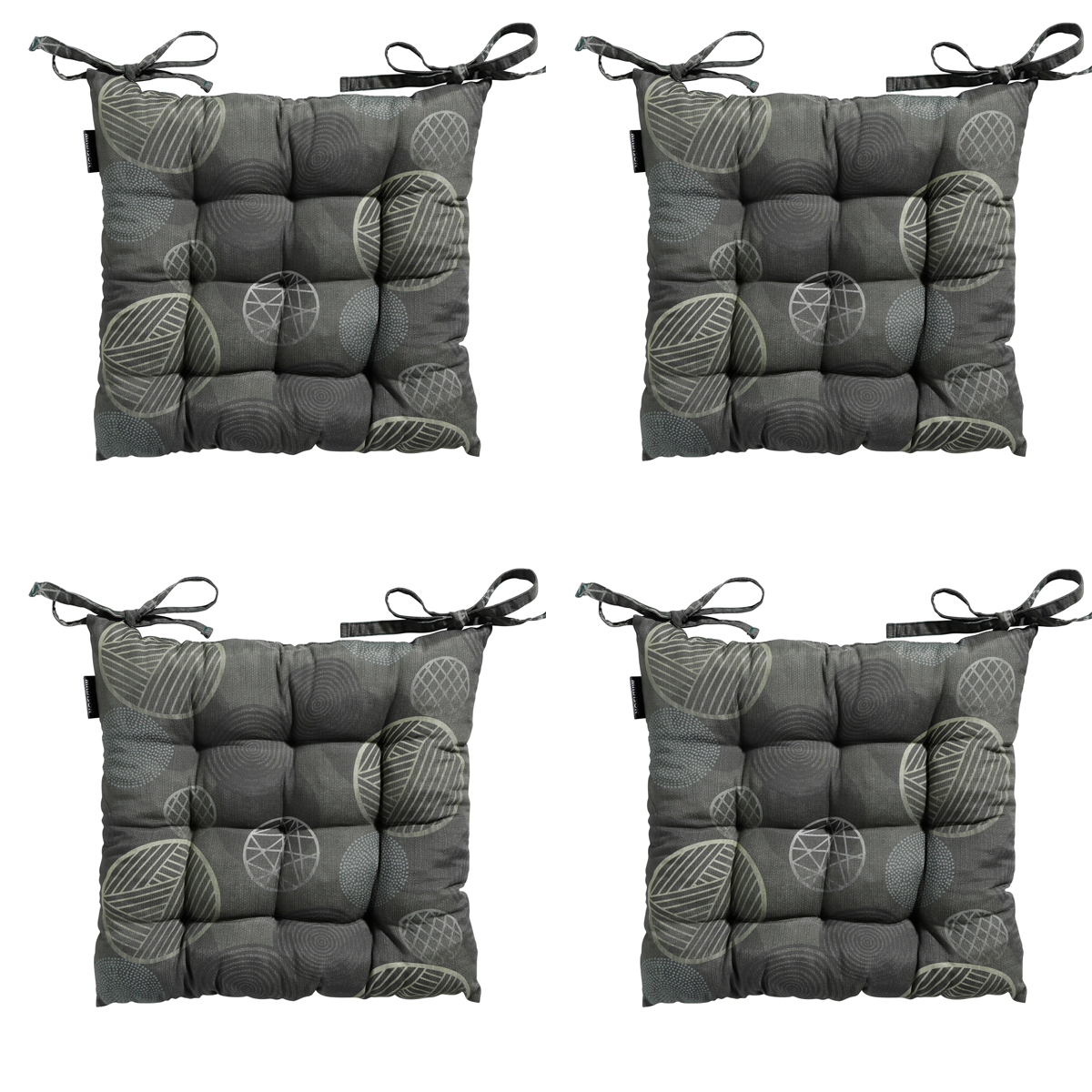 Madison -  Zitkussen Toscane Circle green - Ca. 46x46 cm - Set van 4