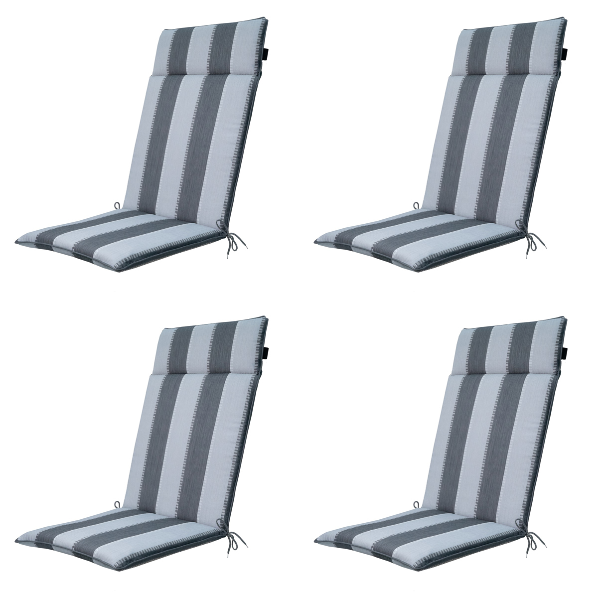 Madison -  Tuinstoelkussen Hoge Rug Banda grey - Ca. 120x50 cm - Set van 4