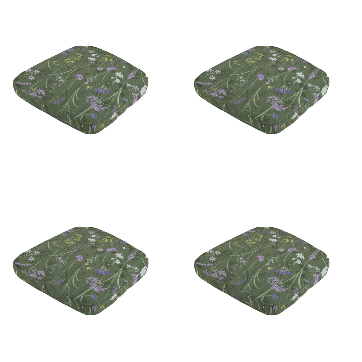 Madison -  Zitkussen Wicker Donna green canvas eco+ - Ca. 48x48 cm - Set van 4