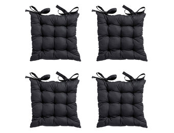 Madison -  Zitkussen Toscane Basic black - Ca. 46x46 cm - Set van 4