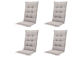 Madison -  Tuinstoelkussen Hoge Rug Napels taupe - Ca. 123x50 cm - Set van 4