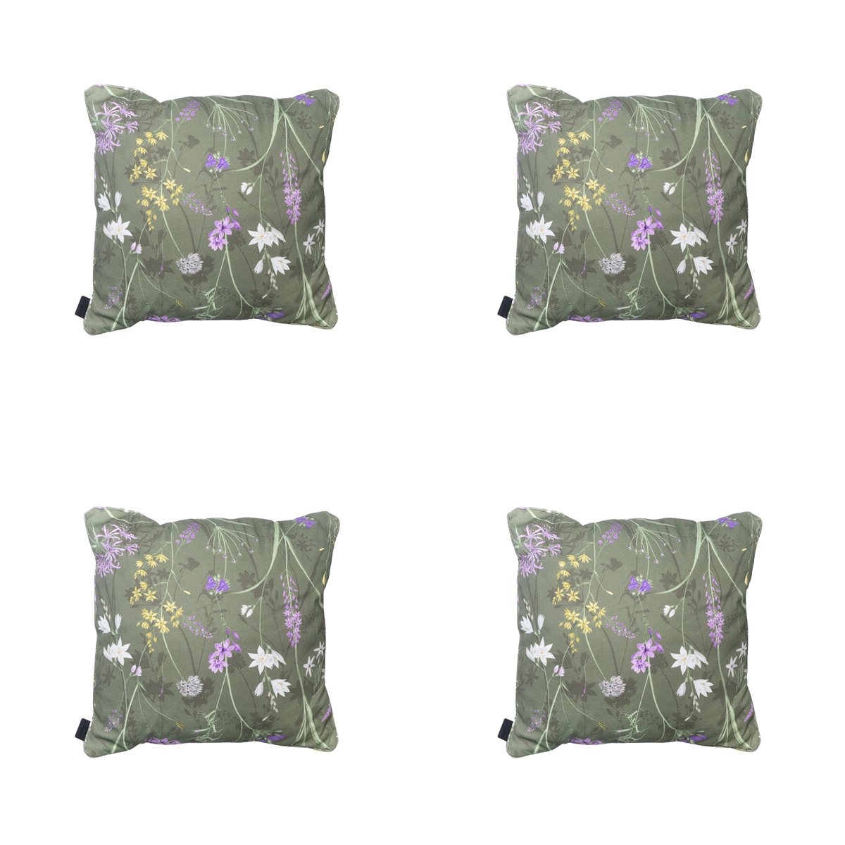 Madison -  Sierkussen Donna green canvas eco+ - Ca. 50x50 cm - Set van 4