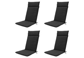 Madison -  Tuinstoelkussen Hoge Rug Black canvas eco+ - Ca. 120x50 cm - Set van 4